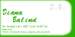 diana balind business card